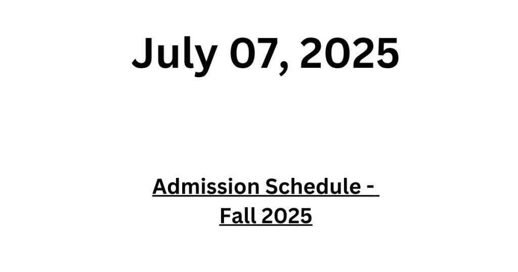 Virtual University Admissions Fall 2025